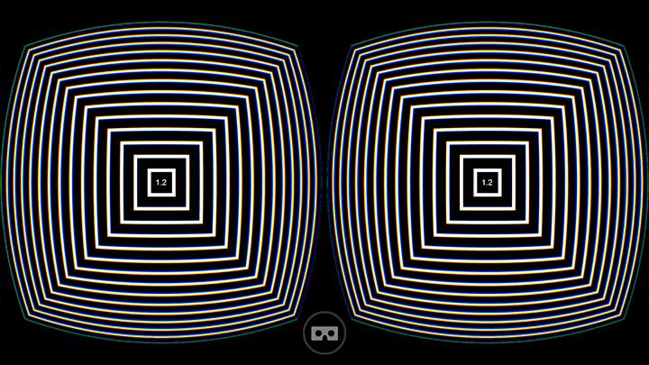 Sites in VR app's chromatic aberration calibration screen.